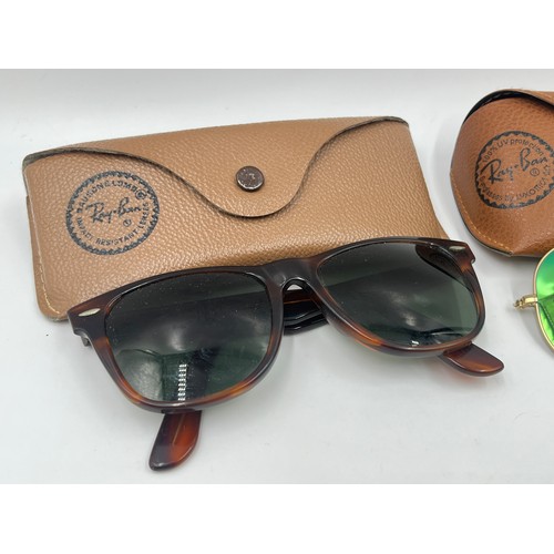 2174 - Five pairs of cased Ray-Ban sunglasses