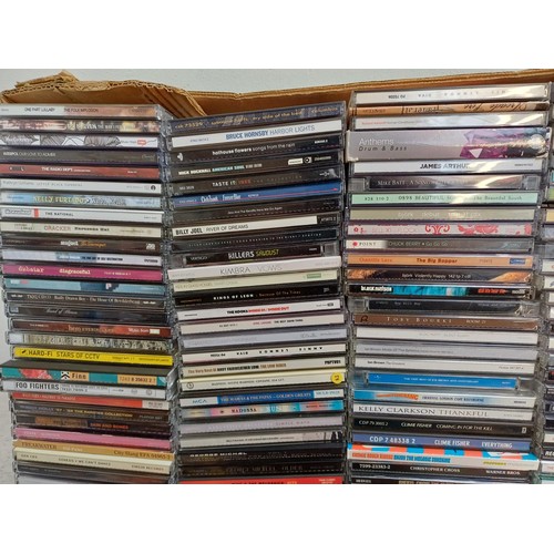 660 - Two boxes containing a large collection of CDs to include Finn, Foo Fighters, Cosmic Rough Riders, P... 