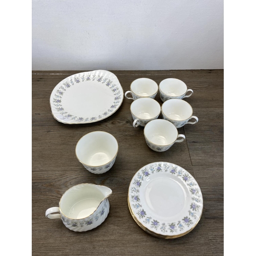 414 - A collection of Minton Alpine Spring and Haddon Hall bone china