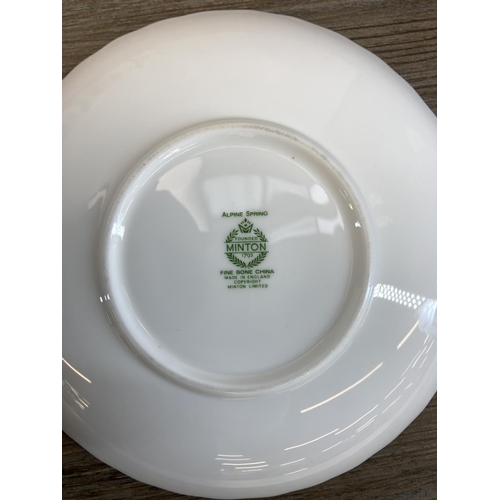 414 - A collection of Minton Alpine Spring and Haddon Hall bone china