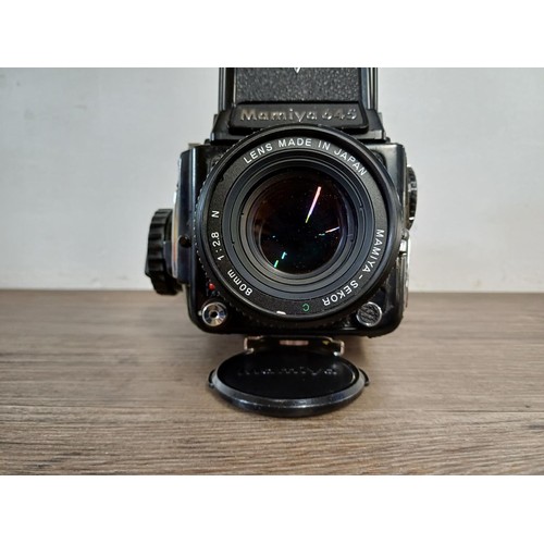 680 - A mid 1970s Mamiya M645 1000S 4.5 x 6 medium format SLR camera fitted with Mamiya-Sekor C 80mm 1:2.8... 