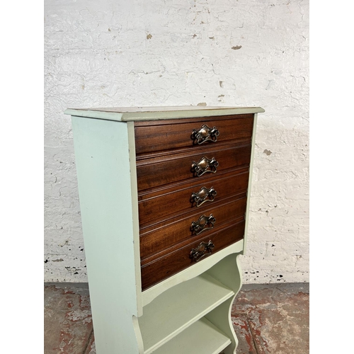 23 - An Edwardian painted mahogany five drawer music cabinet - approx. 101cm high x 49cm wide x 35cm deep