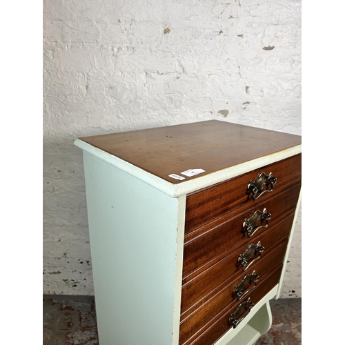 23 - An Edwardian painted mahogany five drawer music cabinet - approx. 101cm high x 49cm wide x 35cm deep