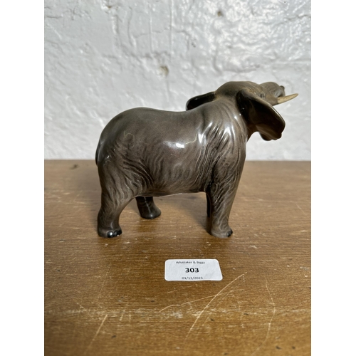 303 - A Beswick Elephant Trunk Stretching figurine - model no. 974