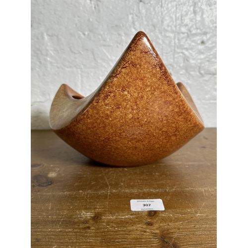 307 - A 1960s Italian Bertoncello studio pottery centrepiece bowl - approx. 19cm high x 26cm wide