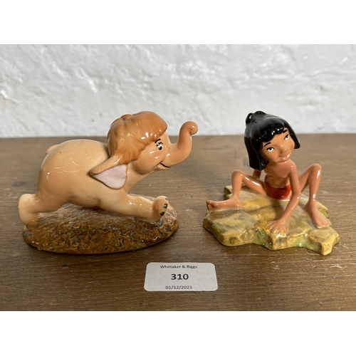 310 - Two Royal Doulton Disney Showcase Collection The Jungle Book figurines, Mowgli JB1 and Baby Elephant... 