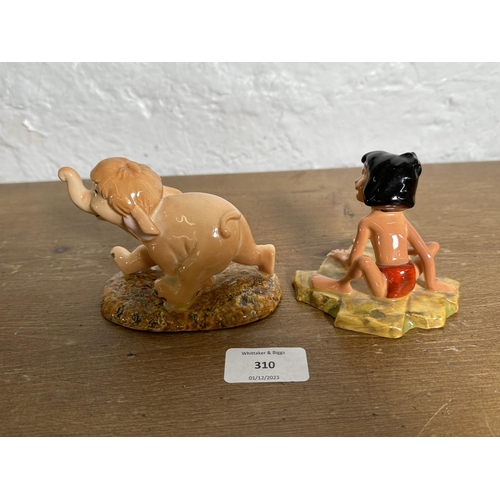 310 - Two Royal Doulton Disney Showcase Collection The Jungle Book figurines, Mowgli JB1 and Baby Elephant... 