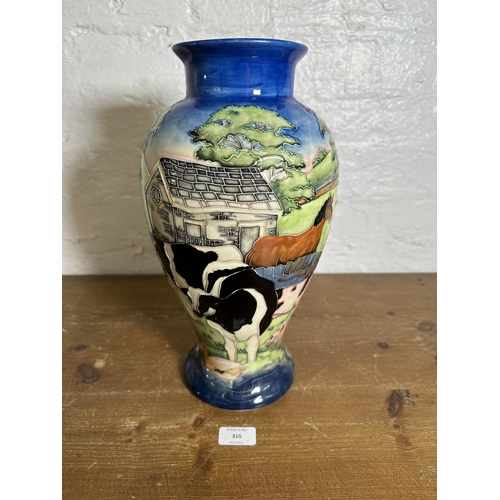 315 - An Old Tupton Ware Farmyard Collection tubelined vase - approx. 36cm high