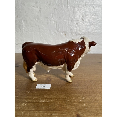 338 - A Beswick Polled Hereford Bull figurine - no. 2549A