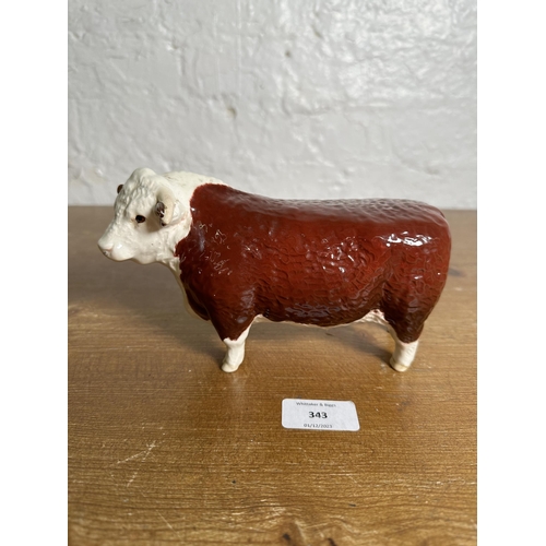 343 - A Beswick CH. of Champions Hereford Bull figurine - no. 1363B