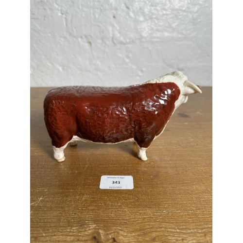 343 - A Beswick CH. of Champions Hereford Bull figurine - no. 1363B