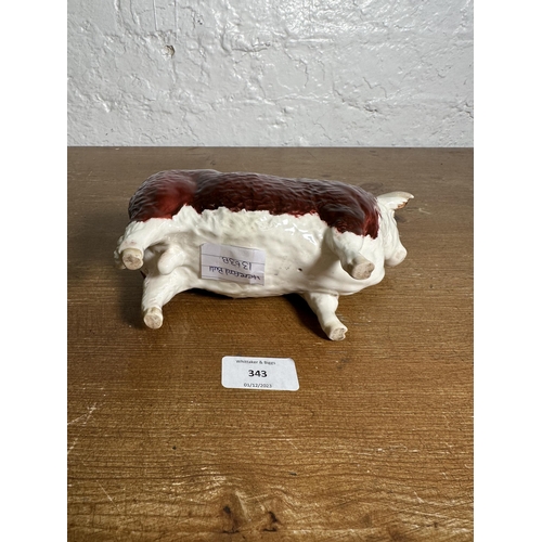 343 - A Beswick CH. of Champions Hereford Bull figurine - no. 1363B