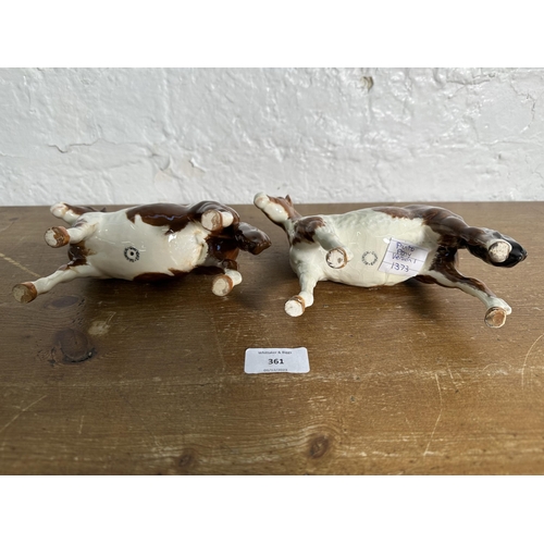 361 - Two Beswick Pinto Pony figurines - no. 1373