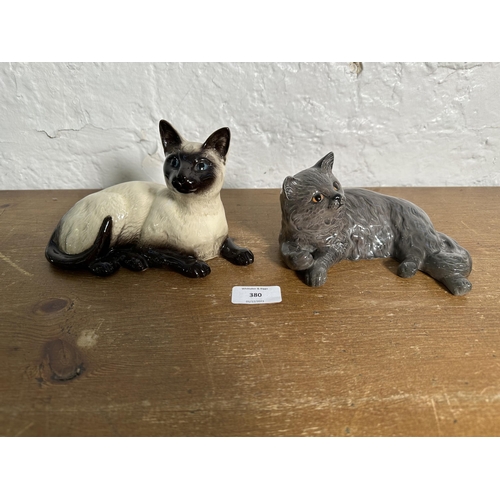 380 - Two Beswick cat figurines, Persian no. 1876 and Siamese no. 1559