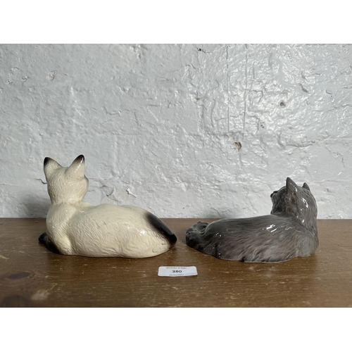 380 - Two Beswick cat figurines, Persian no. 1876 and Siamese no. 1559