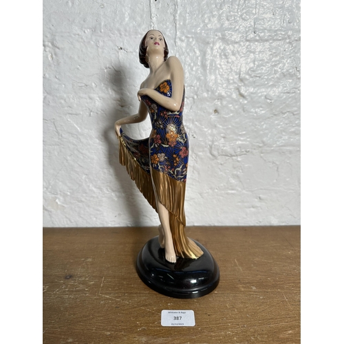 387 - A Coalport Art Deco The Flapper limited edition no. 301/2000 figurine - approx. 31cm high