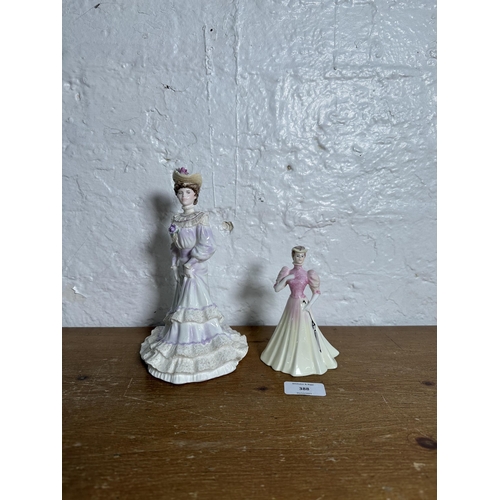 388 - Two Coalport figurines, Golden Age Louisa at Ascot limited edition no. 6428/12500 with certificate o... 