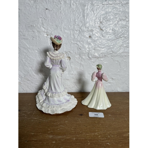 388 - Two Coalport figurines, Golden Age Louisa at Ascot limited edition no. 6428/12500 with certificate o... 