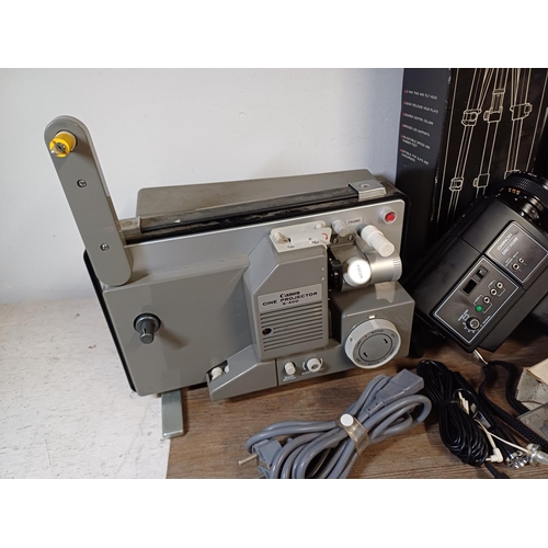 712 - A collection of items to include Canon S-400 cine projector, Chinon 606S Direct Sound Super8 cine ca... 