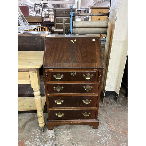 100 - A J. Sydney Smith mahogany bureau - approx. 92cm high x 51cm wide x 46cm deep