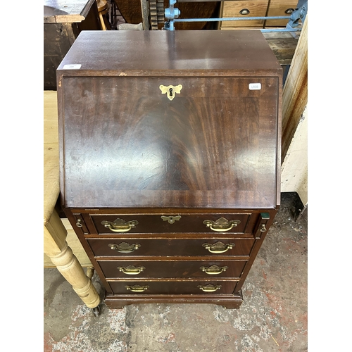 100 - A J. Sydney Smith mahogany bureau - approx. 92cm high x 51cm wide x 46cm deep