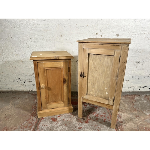 118 - Two pine bedside cabinets, one Victorian - approx. 75cm high x 38cm wide x 31cm deep and one Victori... 