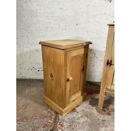 118 - Two pine bedside cabinets, one Victorian - approx. 75cm high x 38cm wide x 31cm deep and one Victori... 