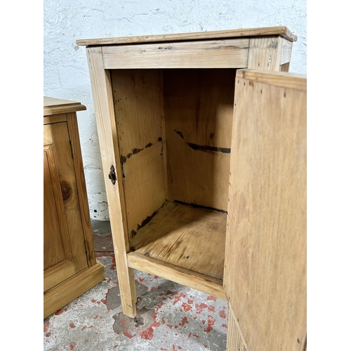 118 - Two pine bedside cabinets, one Victorian - approx. 75cm high x 38cm wide x 31cm deep and one Victori... 