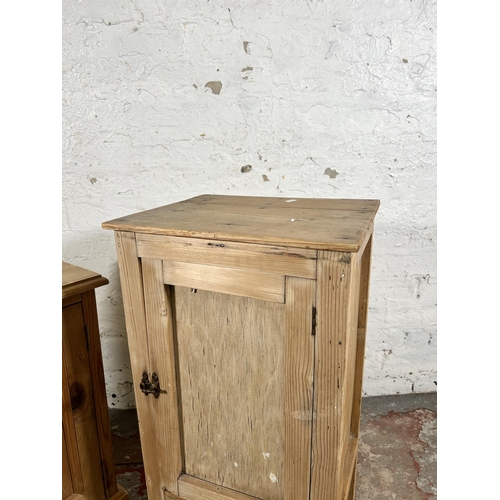 118 - Two pine bedside cabinets, one Victorian - approx. 75cm high x 38cm wide x 31cm deep and one Victori... 