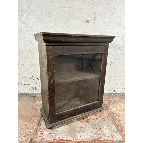 127 - A Victorian ebonized pine pier cabinet - approx. 82cm high x 68cm wide x 32cm deep