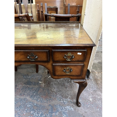 130 - A Berick Furniture walnut writing desk on cabriole supports - approx. 80cm high x 109cm wide x 50cm ... 