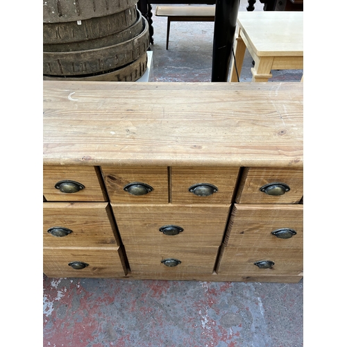 143 - A pine chest of drawers - approx. 80cm high x 118cm wide x 40cm deep