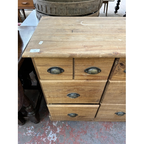 143 - A pine chest of drawers - approx. 80cm high x 118cm wide x 40cm deep