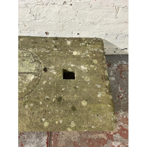 148 - An antique sandstone cheese press flag - approx. 60cm x 117cm