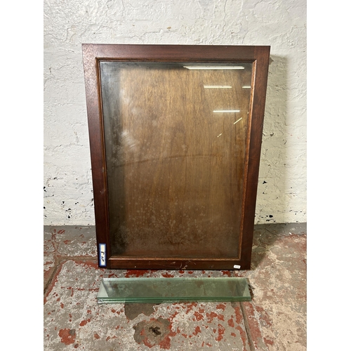 16 - A mahogany wall mountable display case with six glass shelves - approx. 81cm high x 60cm wide x 12cm... 