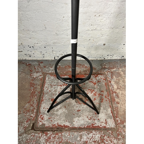 166 - A mid 20th century style black metal coat stand - approx. 170cm high