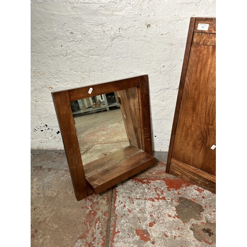 173 - Two pieces of Next Dakota mango wood furniture, one mirror with shelf - approx. 54cm high x 50cm wid... 