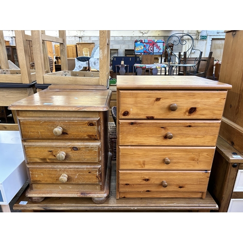 175 - Two pine bedside chests of drawers