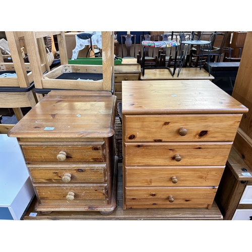 175 - Two pine bedside chests of drawers