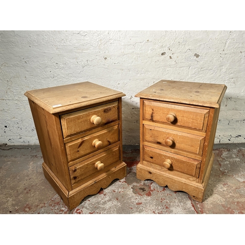 178 - A pair of solid pine bedside chests of drawers - approx. 63cm high x 43cm wide x 39cm deep