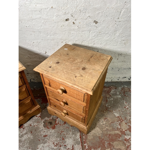 178 - A pair of solid pine bedside chests of drawers - approx. 63cm high x 43cm wide x 39cm deep