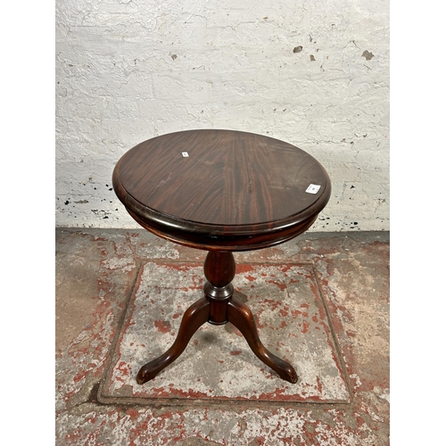 182 - A Georgian style mahogany circular tripod side table - approx. 65cm high x 48cm in diameter