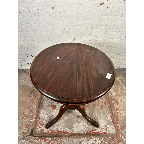 182 - A Georgian style mahogany circular tripod side table - approx. 65cm high x 48cm in diameter