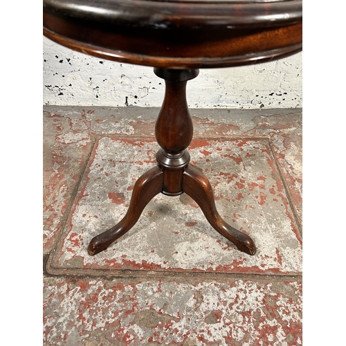 182 - A Georgian style mahogany circular tripod side table - approx. 65cm high x 48cm in diameter