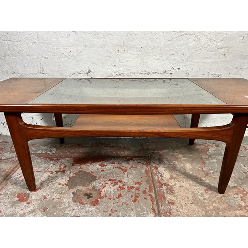 185 - A G Plan Fresco teak and glass rectangular coffee table - approx. 43cm high x 51cm wide x 137cm long