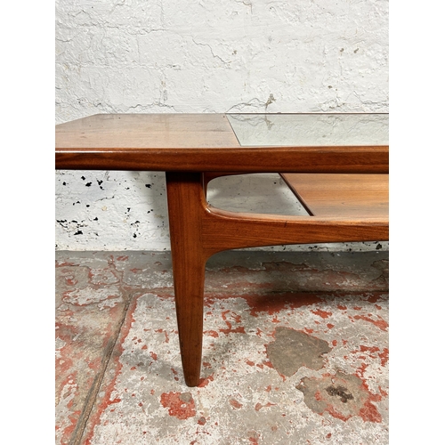 185 - A G Plan Fresco teak and glass rectangular coffee table - approx. 43cm high x 51cm wide x 137cm long