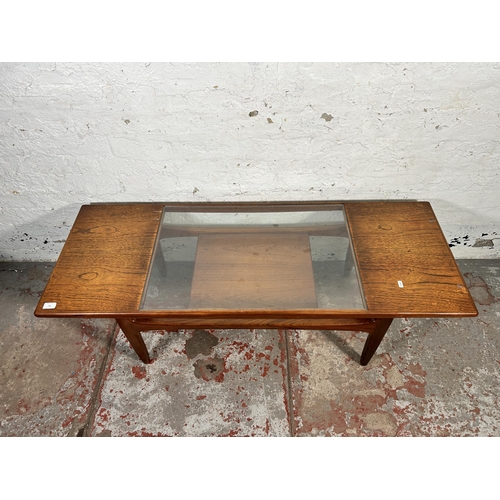 185 - A G Plan Fresco teak and glass rectangular coffee table - approx. 43cm high x 51cm wide x 137cm long