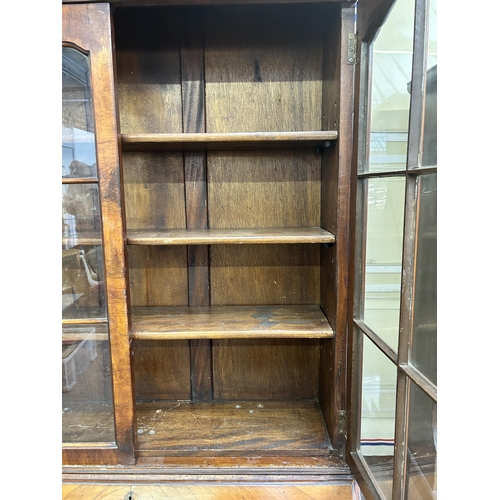 2 - An early 20th century walnut bureau bookcase on ball and claw supports - approx. 210cm high x 91cm w... 