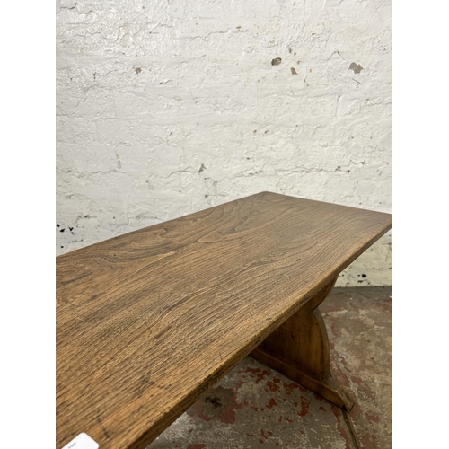 24 - An elm rectangular coffee table - approx. 43cm high x 36cm wide x 85cm long
