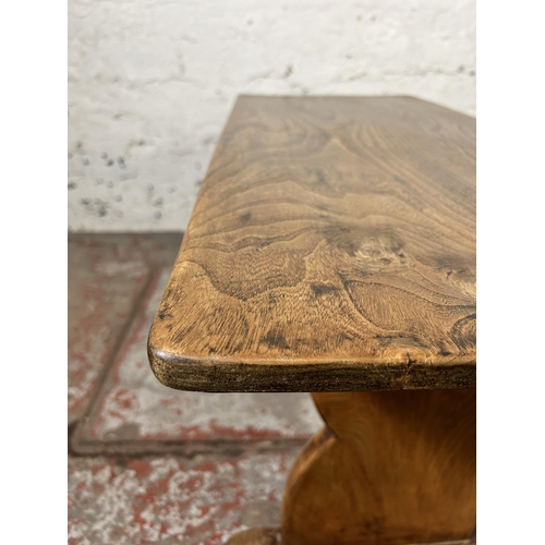 24 - An elm rectangular coffee table - approx. 43cm high x 36cm wide x 85cm long